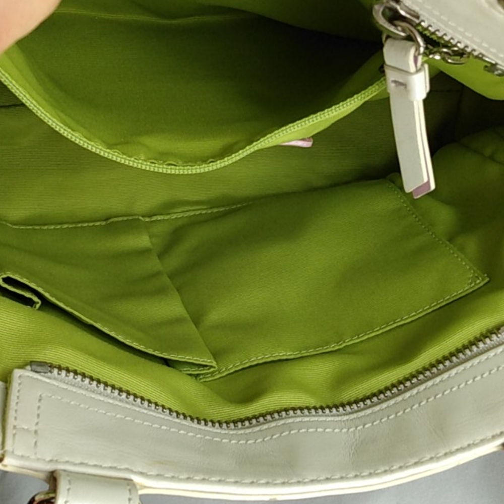 Coach Stripe and White Leather Bag - Picture 6 of 10